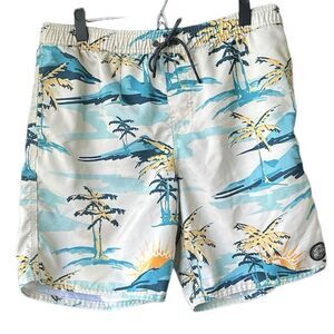O’Neill Men’s Board Shorts Cabana Volley Palm Tree Size L